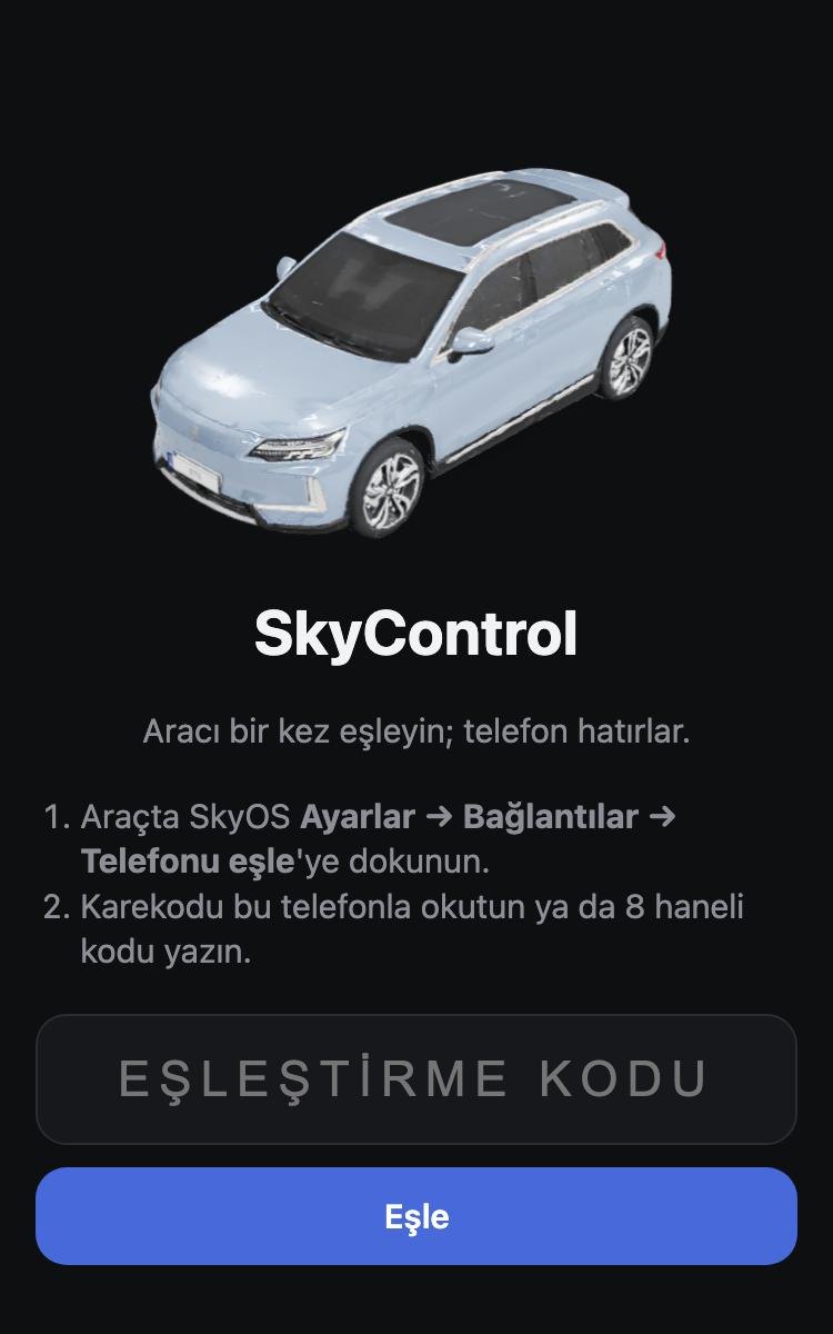 Telefondaki eşleştirme ekranı.