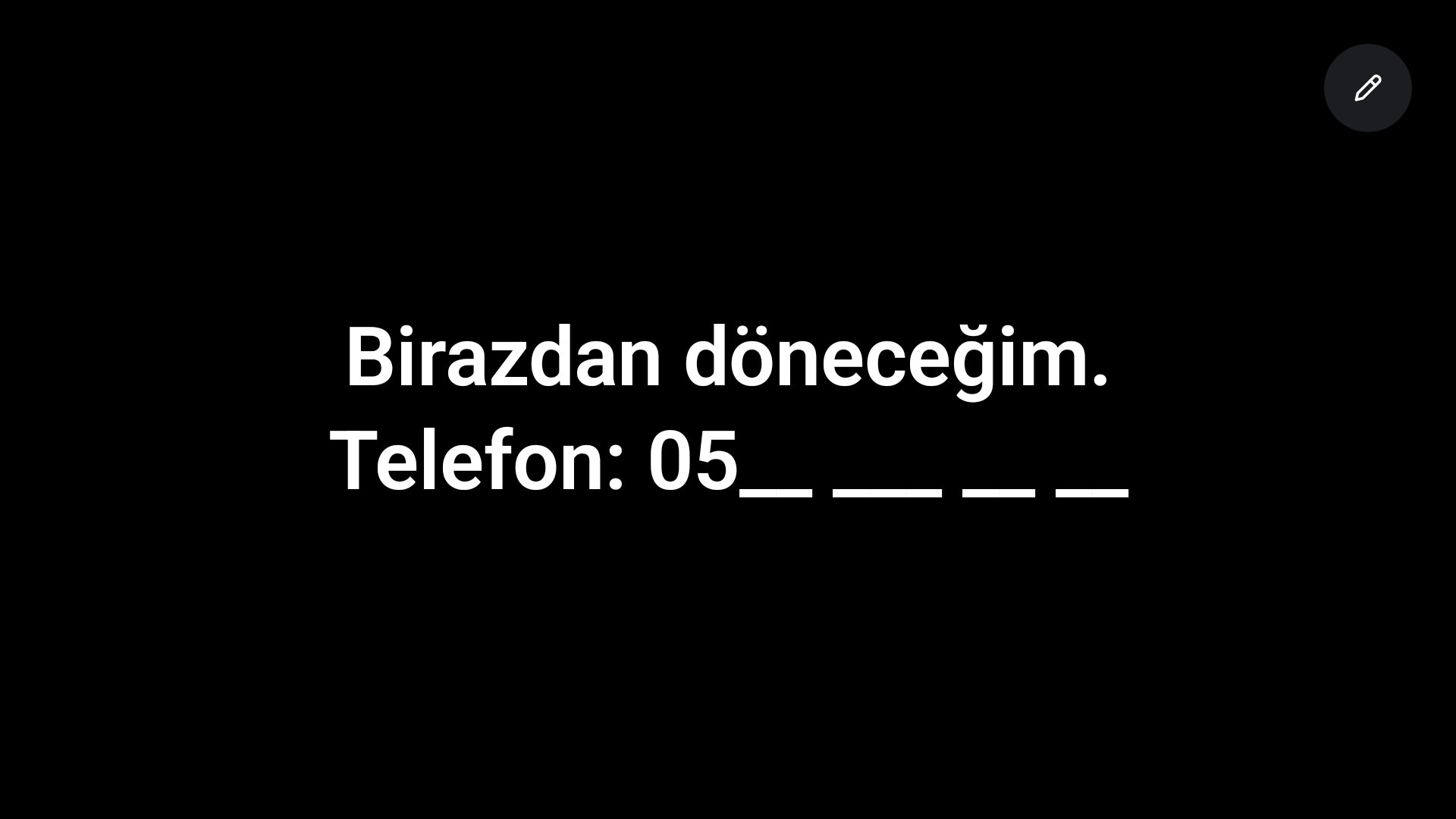Geçici not. Sağ üstteki kalemle düzenlenir.